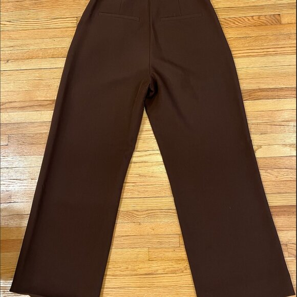 Abercrombie & Fitch Sloane Tailored Wide Leg Pant (Dark Coffee, Size 10) - Picture 8 of 8